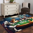 thumbnail image 1 of 3x5 Washable Area Rug, Abstract Animal Non-Slip Rectangle Rug for Living Room Bedroom, Dog In The Room Poker Games Indoor Low Pile Floor Mat for Home Decor, 1 of 9