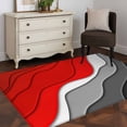 thumbnail image 1 of 3x5 Washable Area Rug, Abstract Beach Non-Slip Rectangle Rug for Living Room Bedroom, Aesthetic Grey to Red Gradient Indoor Low Pile Floor Mat for Home Decor, 1 of 9