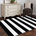 thumbnail image 1 of 3x5 Washable Area Rug, Geometric Pattern Non-Slip Rectangle Rug for Living Room Bedroom, Black Line Stripe Simple Style Indoor Low Pile Floor Mat for Home Decor, 1 of 9