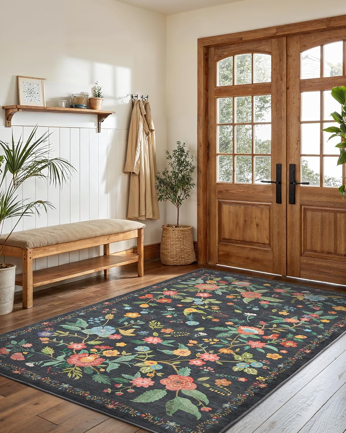 3x5 Washable Area Rugs, Non-Slip & Low-Profile Entryway Rug with ...