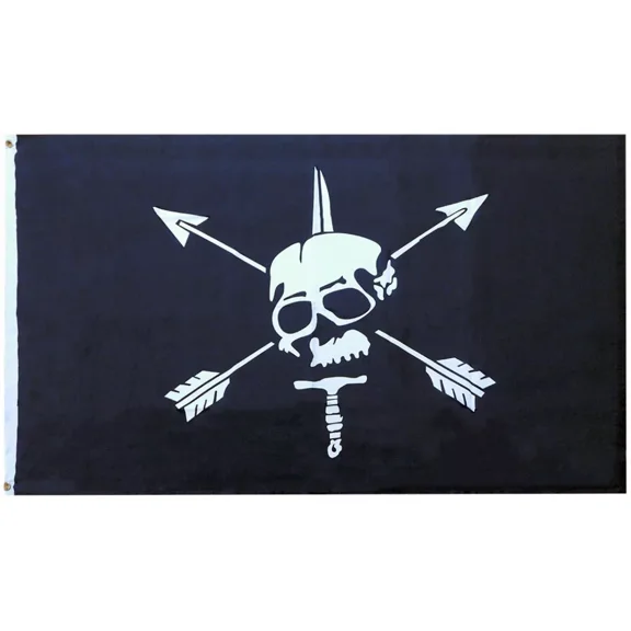 3x5 We Defy Nous Defions Pirate Black 100D Woven Poly Nylon 3'x5' Flag Banner