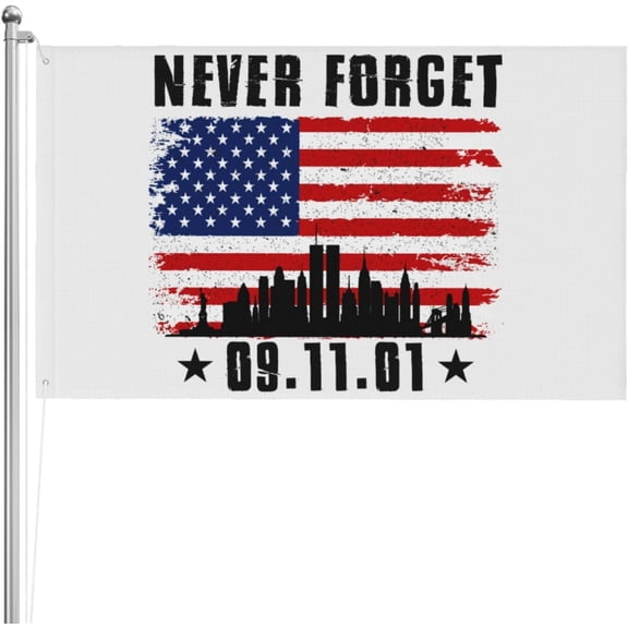 3x5 We Will Never Forget 9 11 Flag Patriot Day Flags Remember 911 Memorial Banner For Yard With 2 Metal Eyelets No Flagstand Double Sided