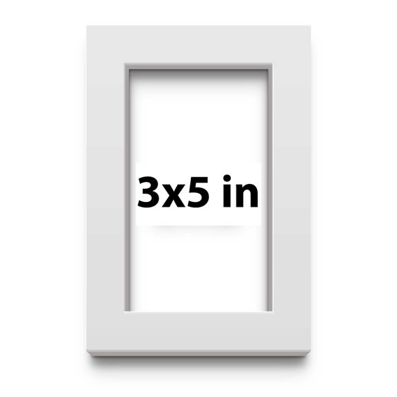 5x3 White Shadowbox Frame - Interior Size 5x3 by 1 Inches - Made to Display Items Up To 1 Inches Deep