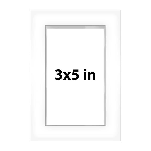 3x5 White Shadowbox Frame - Interior Size 3x5 by 1 Inches - Made to Display Items Up To 1 Inches Deep