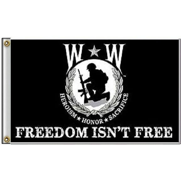 3x5 Wounded Warrior Freedom Isn't Free Flag 3'x5' Heroism Honor Sacrifice Banner