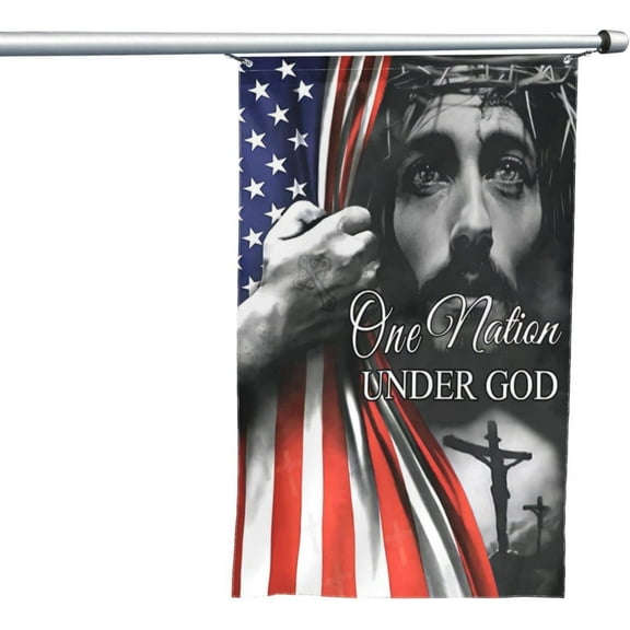 3x5 ft One Nation Under God Flag American Jesus Christian Flag God Christ House Flag God Bless USA 2022 Flag For Outdoor Decor