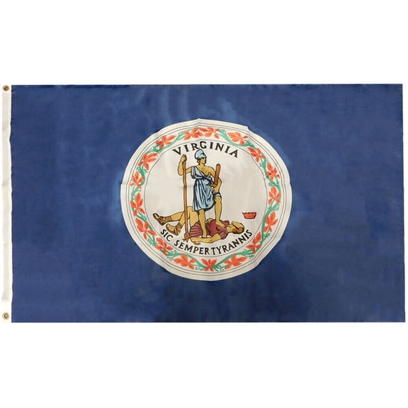 3x5 ft STATE OF VIRGINIA 100% Cotton Flag 3'x5' Banner Grommets Embroidered