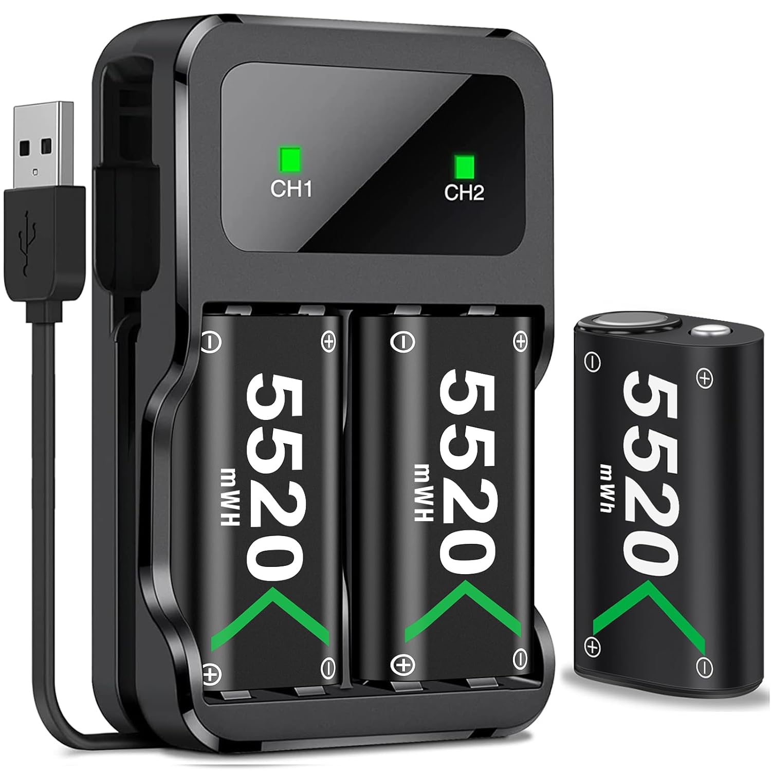 3x5520mWh Battery Pack Compatible for Xbox One/Xbox Series X/S