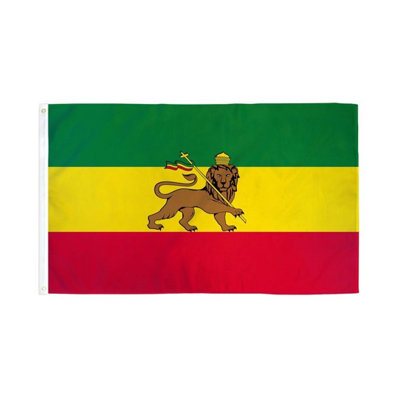 3x5FT Ethiopia Flag Lion of Judah Ethiopian Jewish Rastafari African Afro Haile