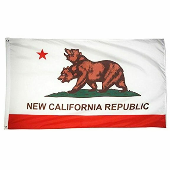 3x5FT New California Republic Flag Polyester CA State USA Two Head Bear 100D