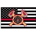 thumbnail image 1 of 3x5FT Thin Red Line Flag Firefighter DEPARTMENT BURNING AXES MALETESE CROSS FLAG, 1 of 3