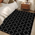 thumbnail image 1 of 3x5Ft Area Rugs Black Morocco Non-Skid Rubber Backing Large Rectangle Rugs - Living Room Bedroom Home Office, Geometric Leaf Diamond Lattice Abstract Indoor Floor Mat Carpets Washable Rug, 1 of 9