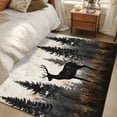 thumbnail image 1 of 3x5Ft Area Rugs Forest Elk Non-Skid Rubber Backing Large Rectangle Rugs - Living Room Bedroom Home Office, Rustic Nature Tree Retro Deer Silhouette Indoor Floor Mat Carpets Washable Rug, 1 of 9