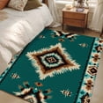 thumbnail image 1 of 3x5Ft Area Rugs Green Southwestern Non-Skid Rubber Backing Large Rectangle Rugs - Living Room Bedroom Home Office, Boho Ethnic Geometric Retro Indoor Floor Mat Carpets Washable Rug, 1 of 9