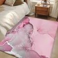 thumbnail image 1 of 3x5Ft Area Rugs Marble Pink Non-Skid Rubber Backing Large Rectangle Rugs - Living Room Bedroom Home Office, Modern Abstract Ink Painting Luxury Indoor Floor Mat Carpets Washable Rug, 1 of 9