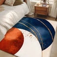 thumbnail image 1 of 3x5Ft Area Rugs Navy Blue Burnt Orange Non-Skid Rubber Backing Large Rectangle Rugs - Living Room Bedroom Home Office, Modern Boho Art Geometric Indoor Floor Mat Carpets Washable Rug, 1 of 9