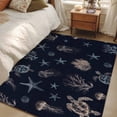 thumbnail image 1 of 3x5Ft Area Rugs Navy Blue Coastal Non-Skid Rubber Backing Large Rectangle Rugs - Living Room Bedroom Home Office, Nautical Summer Beach Sea Turtle Starfish Indoor Floor Mat Carpets Washable Rug, 1 of 9