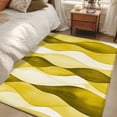 thumbnail image 1 of 3x5Ft Area Rugs Yellow Stripes Non-Skid Rubber Backing Large Rectangle Rugs - Living Room Bedroom Home Office, Retro Farmhouse Gradient Ripple Pattern Indoor Floor Mat Carpets Washable Rug, 1 of 9