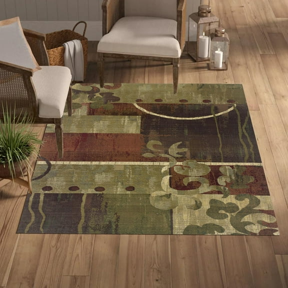 3x5ft Area Rug Washable Rug Vintage Rug Thin Rug Retro Accent Rug Indoor Distressed Non Slip Carpet Floral Print Mat Bedroom Living Room Bathroom