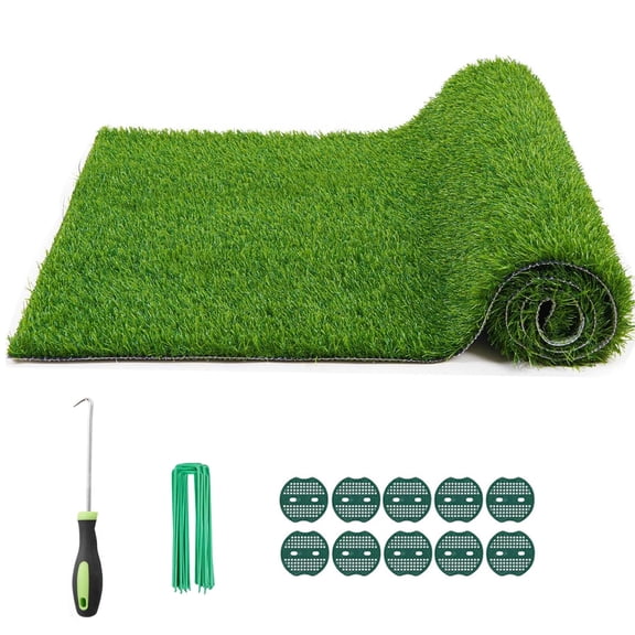 3x5ft Realistic Artificial Grass Turf Pad – Thick Synthetic Lawn Carpet For Indoor/outdoor,fake Grass Turf With Drainage Holes, Patio, Balcony, Garden, Backyard, Wedding & Pet Areas