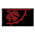 thumbnail image 1 of 3x5fts 90x150cm Raven Viking Red And Black Flag, 1 of 4