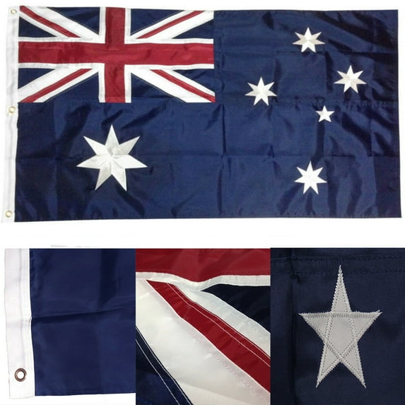 3x6 Embroidered Sewn Australia Australian 300D Nylon Flag 3'x6' Heavy Duty
