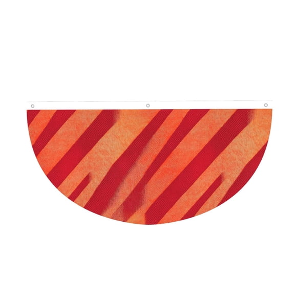 3x6 Ft Hang Decorative Semicircle Flag Durable Not Fade Easy Installation With Preinstalled 3 Buttonholes Orangered Stripe_3