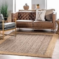 thumbnail image 1 of 3x7 Ft Gray Jute Area Rug, Hand-Woven, Farmhouse Boho Style, Durable & Pet-Friendly Rug for Living Room, Dining Room, and Bedroom, 1 of 5