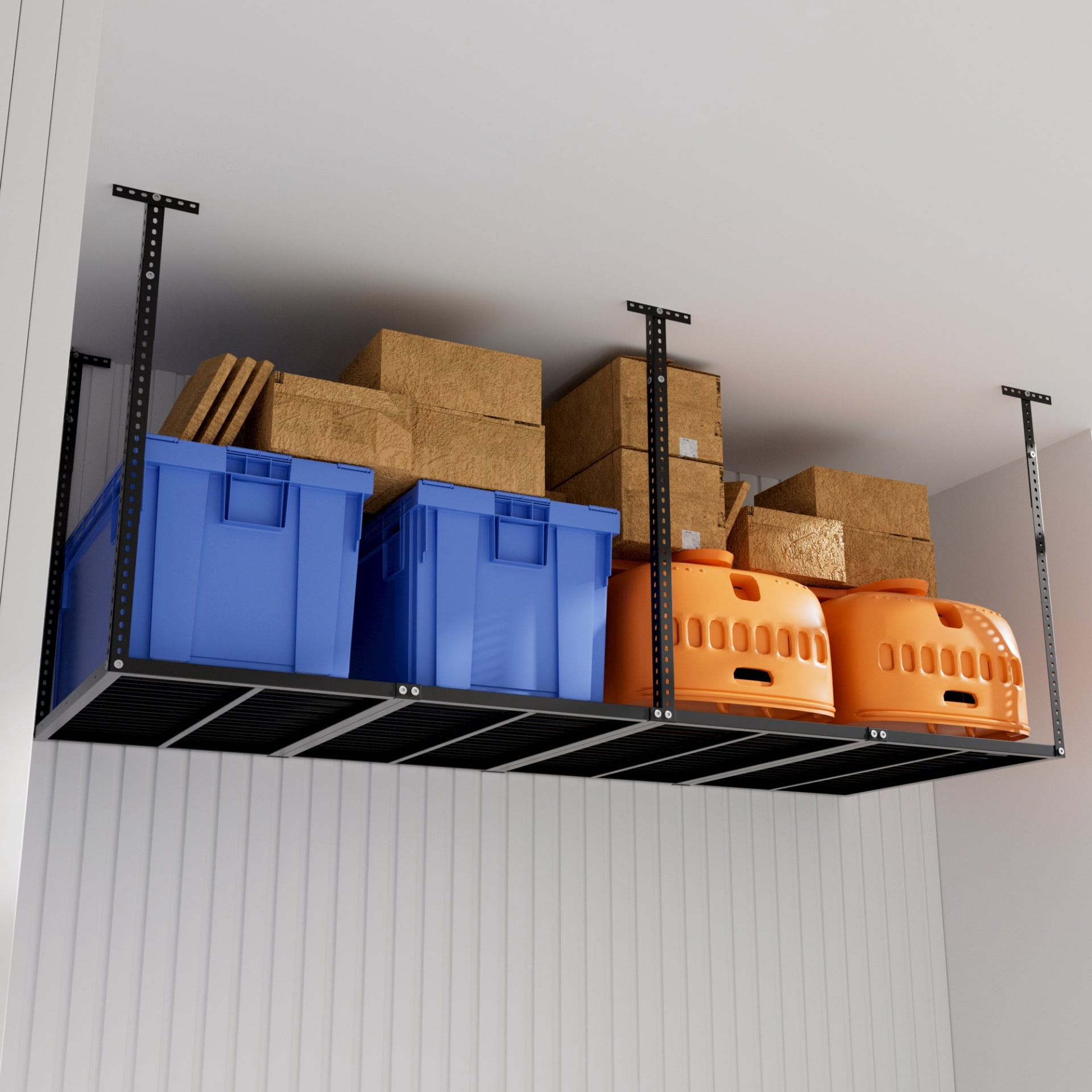 3x8 Overhead Garage Storage Rack, Heavy Duty Adjustable Ceiling Racks ...