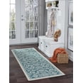thumbnail image 1 of 3x8 Water Resistant, Indoor Outdoor Runner Rugs for Patios, Hallway, Entryway, Deck, Porch, Balcony or Kitchen | Outside Area Rug for Patio | Aqua, Oriental | Size: 2'7'' x 7'3'', 1 of 6