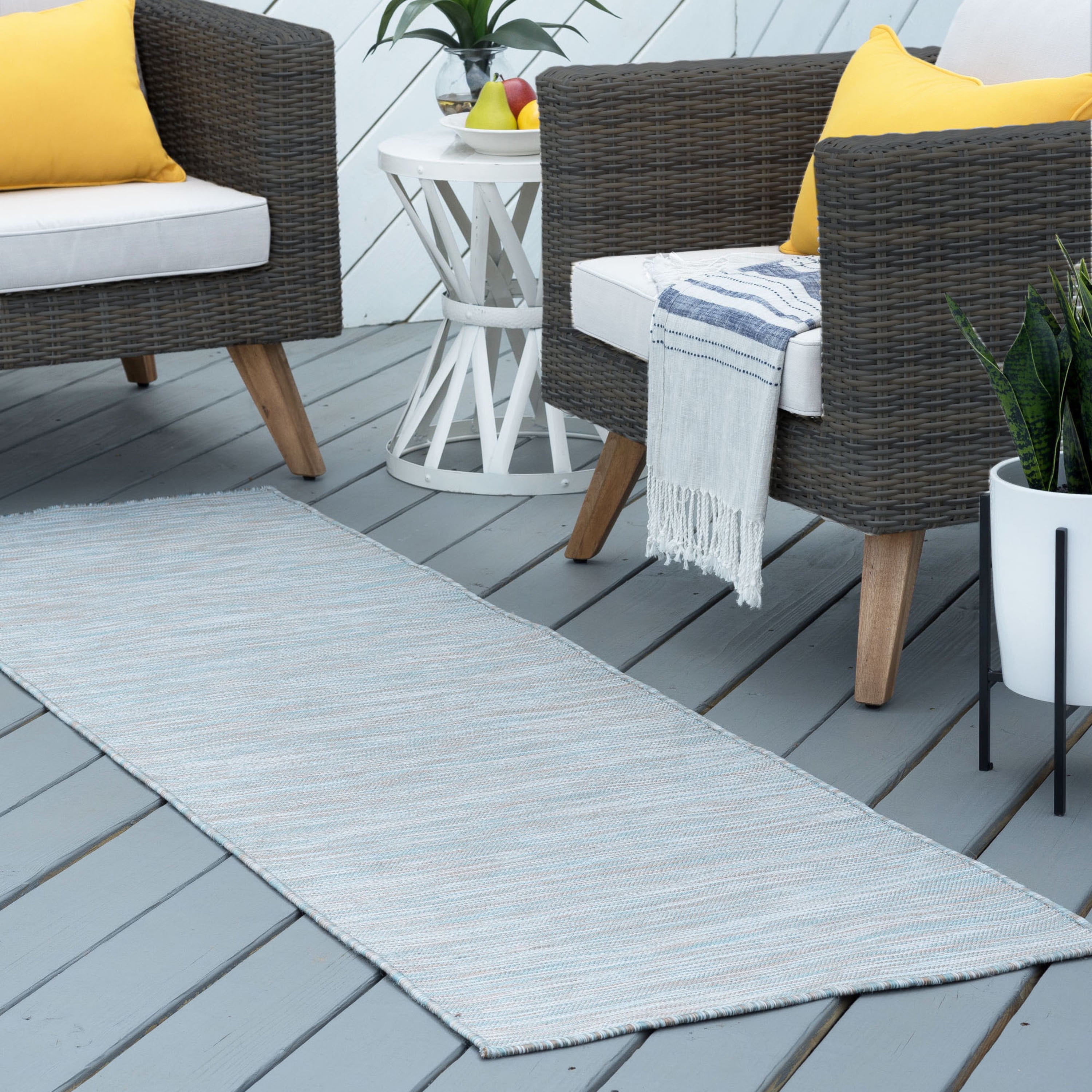 3x8 Water Resistant, Indoor Outdoor Runner Rugs for Patios, Hallway