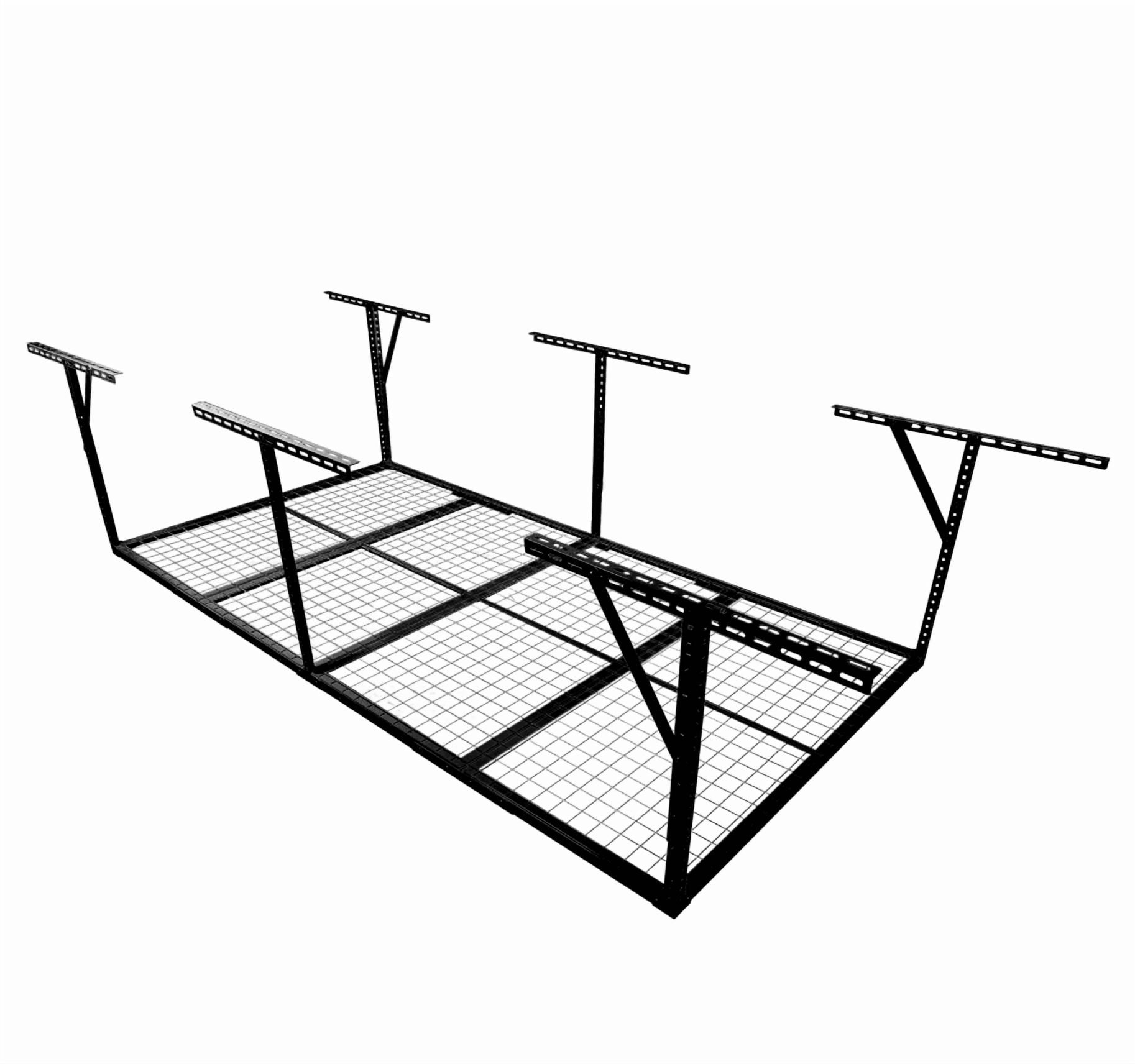 3x8FT Heavy-Duty Garage Ceiling Rack 600LB Capacity Adjustable Drop ...