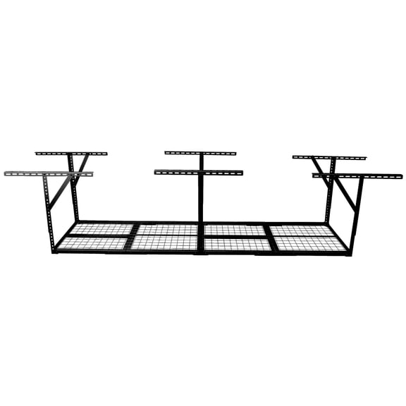3x8FT Overhead Garage Storage RackOrganization, Adjustable Ceiling Mounted Storage Racks, 22''-40" Ceiling Dropdown, 600 Lbs Loading Weight Capacity, Black