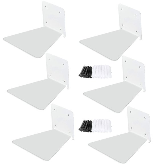 3xFloating Book Organizer Bookshelf Sturdy Metal Shelves Holder Wall Mounted Book Holder Multifunctional Kitchen Storage