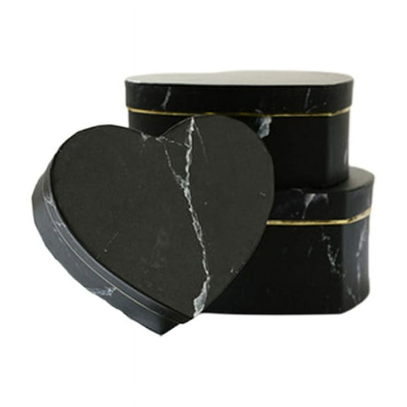 3xHeart-shape Gift Box Marble Candy Packing for Case Jewelry Necklace Ring Organ