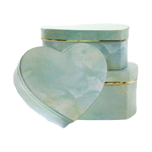 3xHeart-shape Gift Box Marble Candy Packing for Case Jewelry Necklace Ring Organ