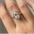 thumbnail image 1 of 4.0 CT Signature Oval Bezel Ring, 14K Gold Oval Solitaire Ring For Women, Wedding Ring, Bridal Ring Oval Cut Moissanite Engagement Ring, 1 of 5