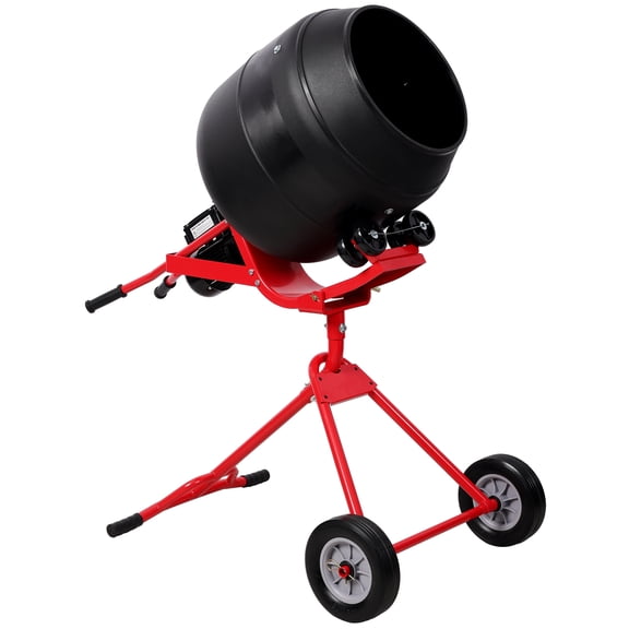 4.0 CUFT/110L Portable Electric Concrete Mixer, Heavy Duty Power Cement Mixing Machine for Mortar, Poly Drum 110V/60Hz