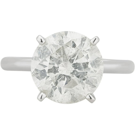 4.0 Carat T.W. 18kt White Gold Diamond Solitaire Engagement Ring Comes in a Box