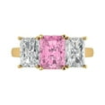 thumbnail image 1 of Three-Stone Engagement Ring for Women - 4ct Simulated Pink Diamond in 14K Yellow Gold Promise Ring, 1 of 8