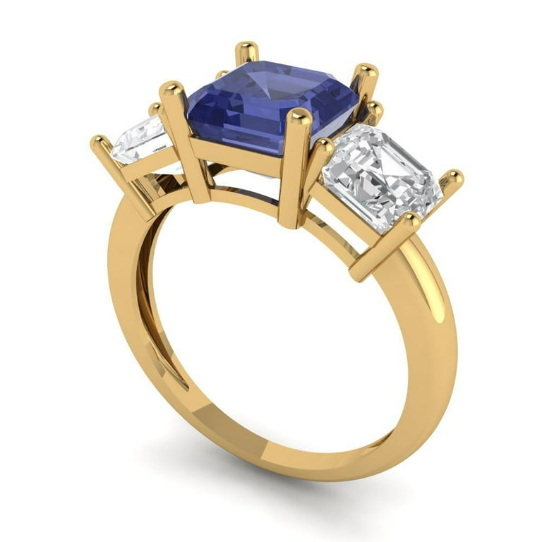 ct Brilliant Square Emerald Cut VVS1 Tanzanite 14k Yellow