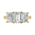 thumbnail image 1 of Clara Pucci 14K Yellow Gold 4ct Clear Three-Stone Ring for Women, 1 of 8