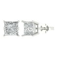 thumbnail image 1 of 4.0 ct Princess Cut Stud Designer Lab created Earrings 14k White Gold Push Back, 1 of 2