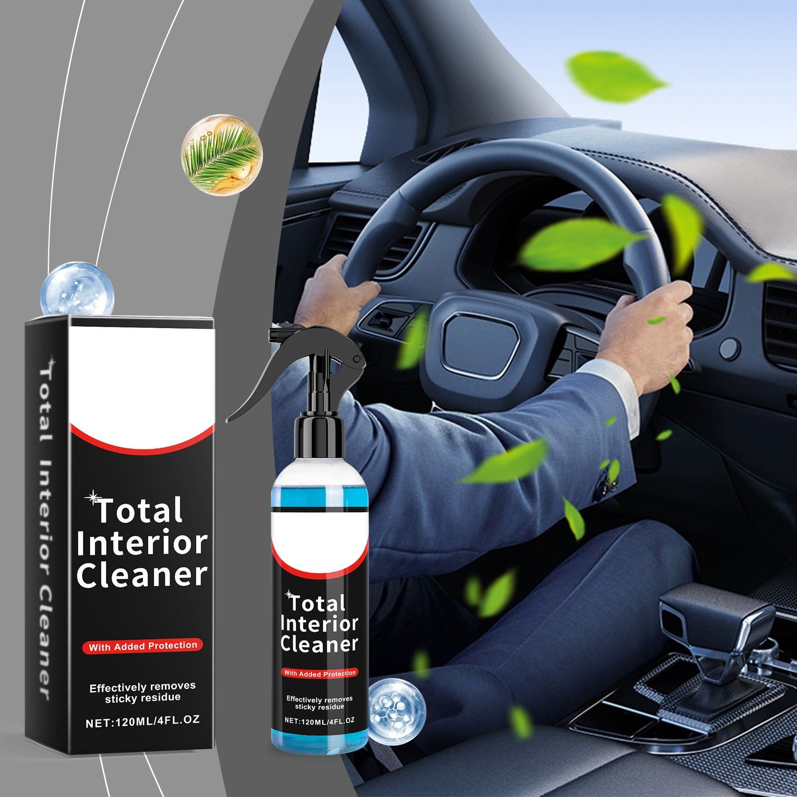 4.0 fl.oz Effective Car Interior Cleaner | Leather Car Seat Cleaner | Stain Remover for Carpet, Upholstery, Fabric, and Much More!