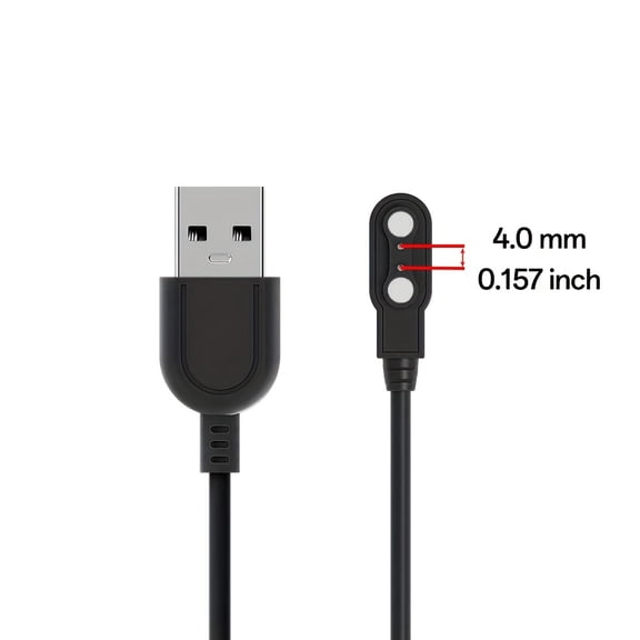 4.0 mm Pin Spacing 60cm USB Charging Cable for Smartwatches  Compatible with Computer & Wall Socket Charging, Durable Data Sync & Power Cord