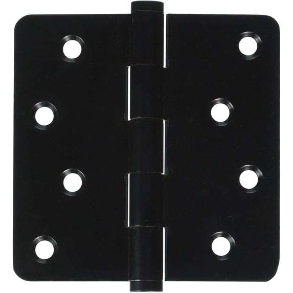 4.0" x 1/4R Solid Brass Hinge 2/pk - Matte Black