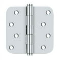 thumbnail image 1 of 4.0" x 1/4R Solid Brass Hinge 2/pk - Polished Chrome, 1 of 3