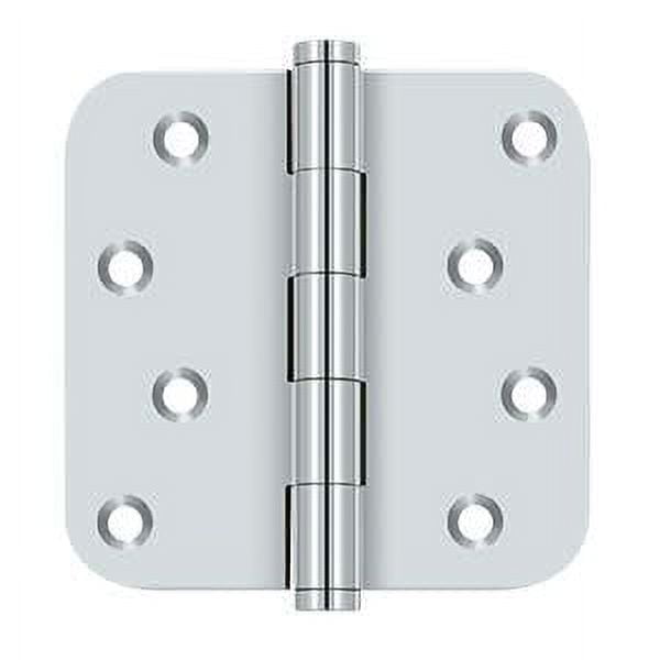 4.0" x 1/4R Solid Brass Hinge 2/pk - Polished Chrome