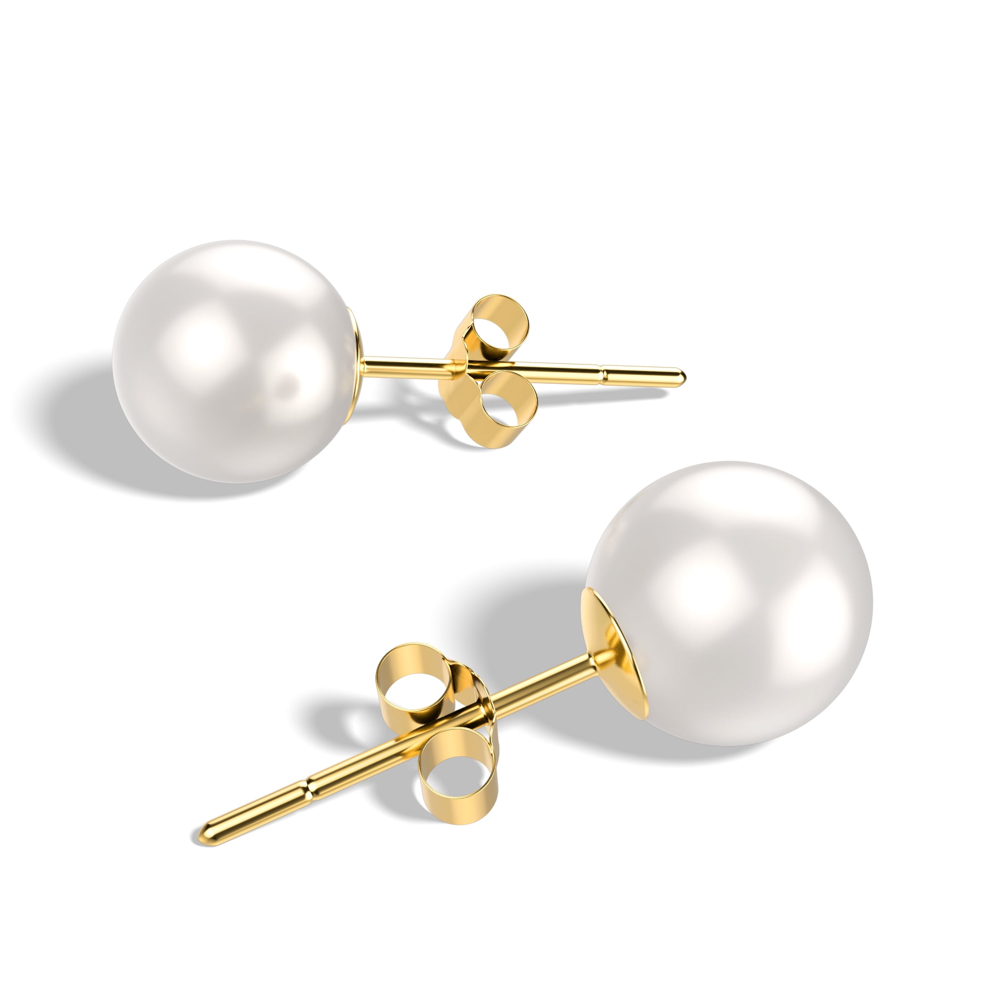 4.00 CTTW Real Cultured Pearl Earrings with Butter
