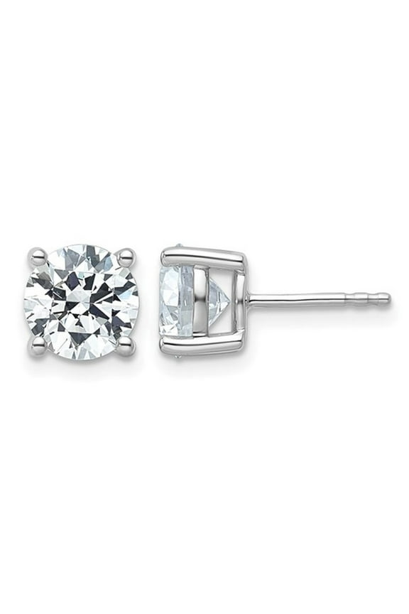 4.00 Carat (Ctw SI1-Si2, G-H) Lab Grown Diamond Solitaire Stud Earrings in 14K White Gold for Women